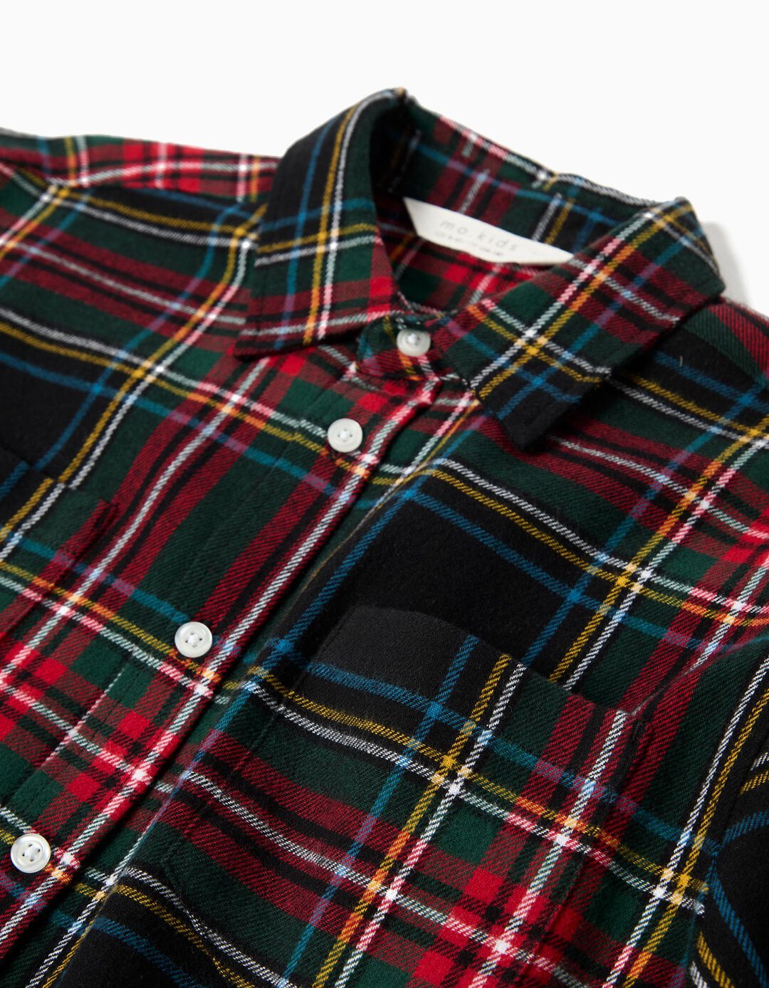 Camisa de Xadrez de Algodão, Menino, Preto