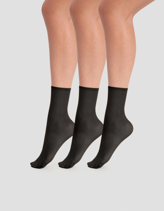 3 Pairs of 'DIM' Socks, Women, Black