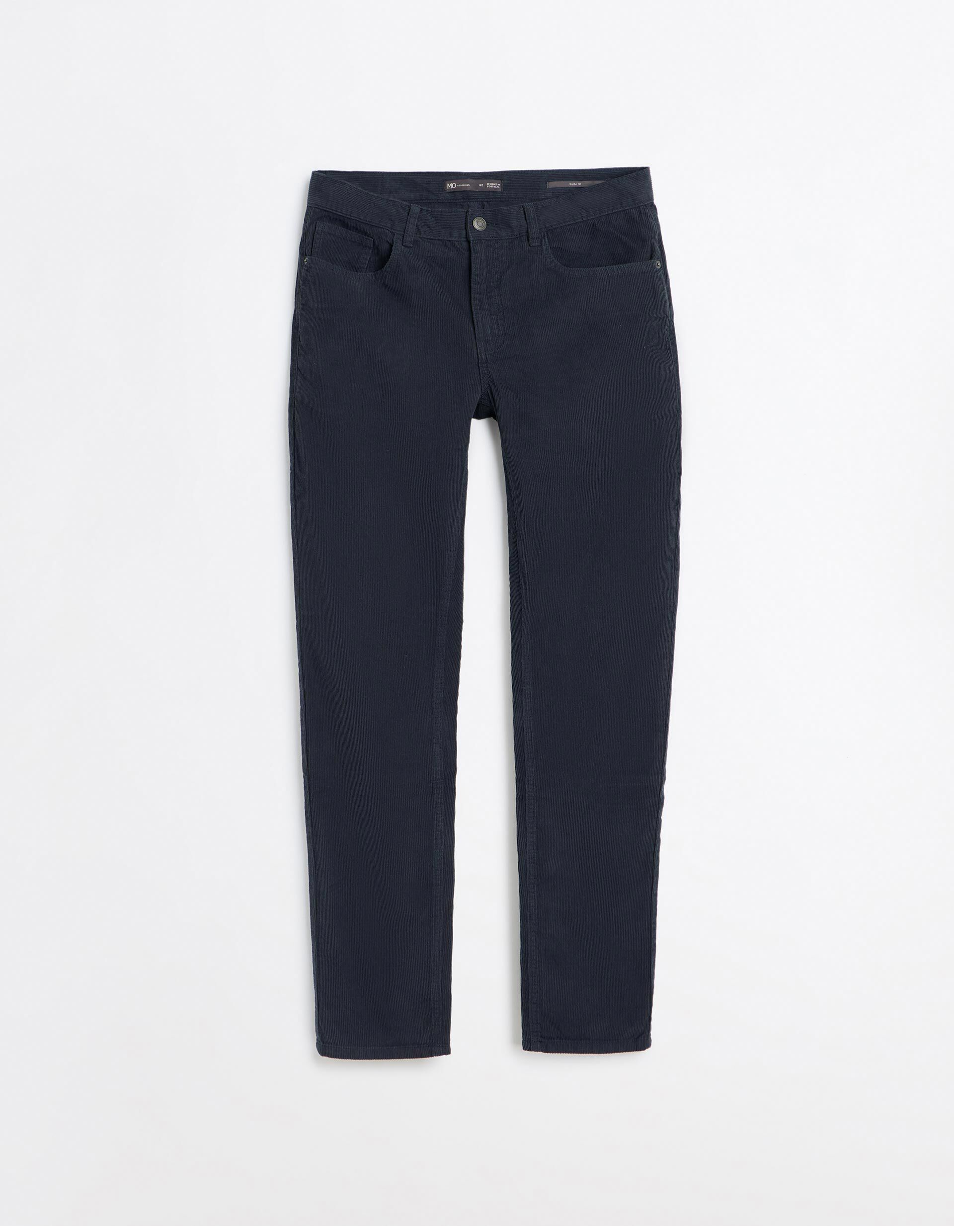 Comprar Online Cal&ccedil;as De Bombazina Slim Fit, Homem, Azul Escuro