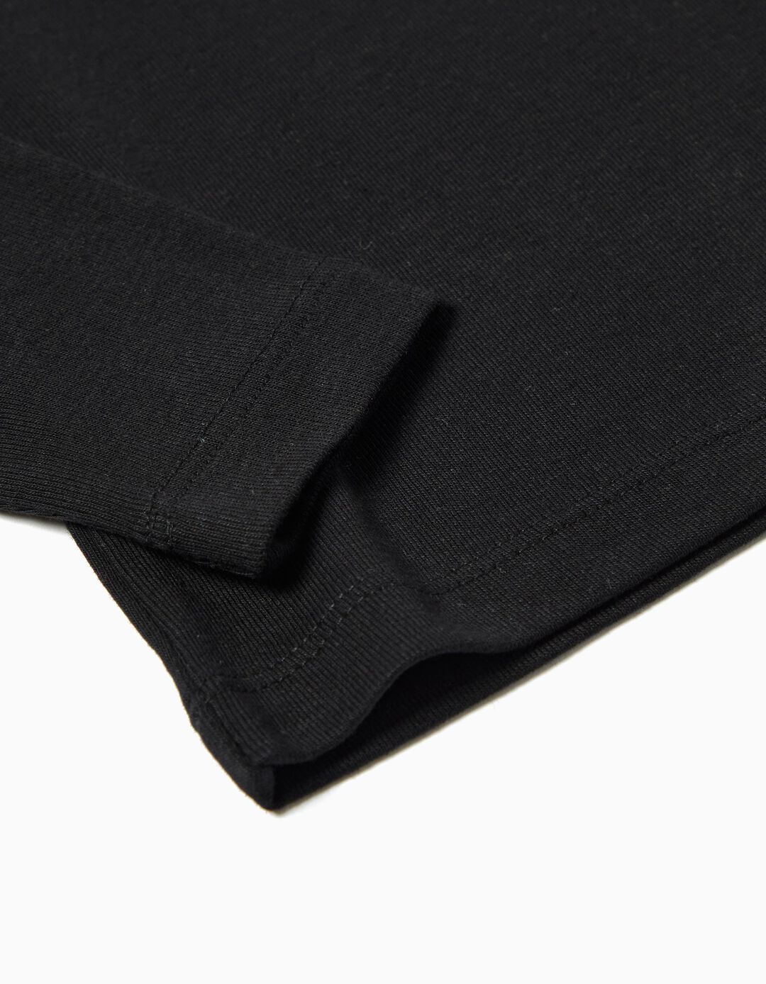 T-shirt Manga Comprida, Menina, Preto