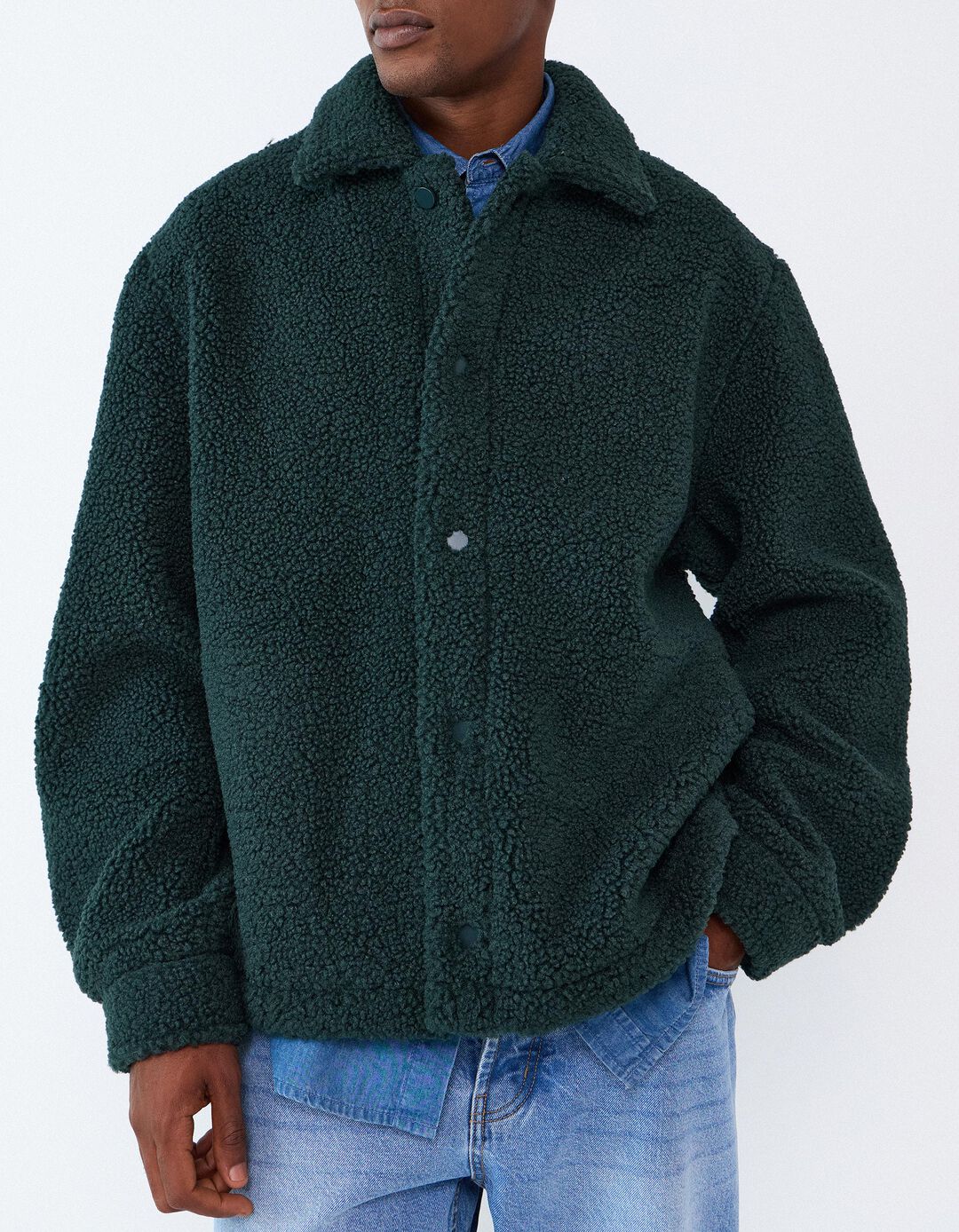 Sobrecamisa Sherpa, Homem, Verde Escuro