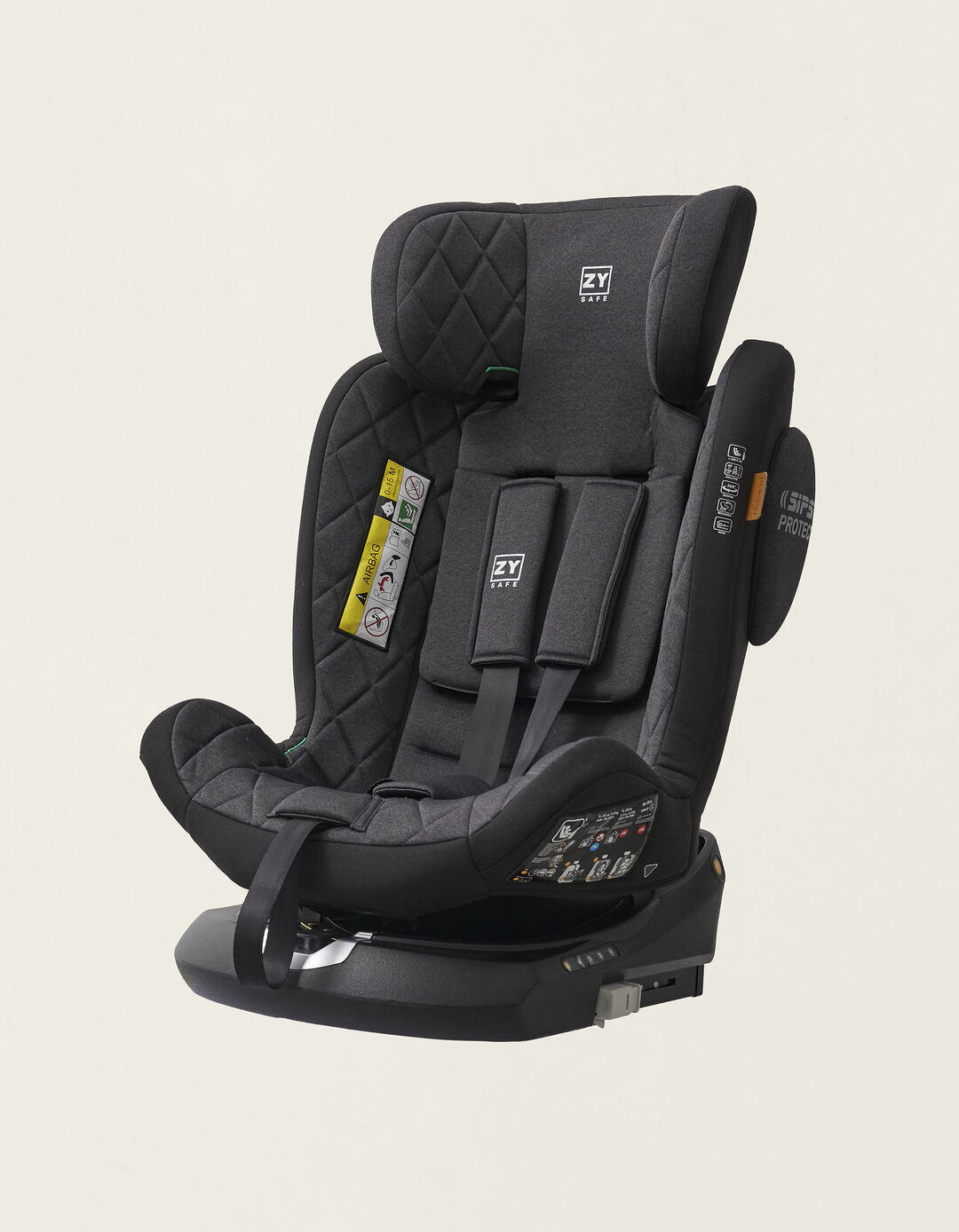 Cadeira Auto I-Size ZY Safe Premium com Isofix (76-150), Preto/Cinza