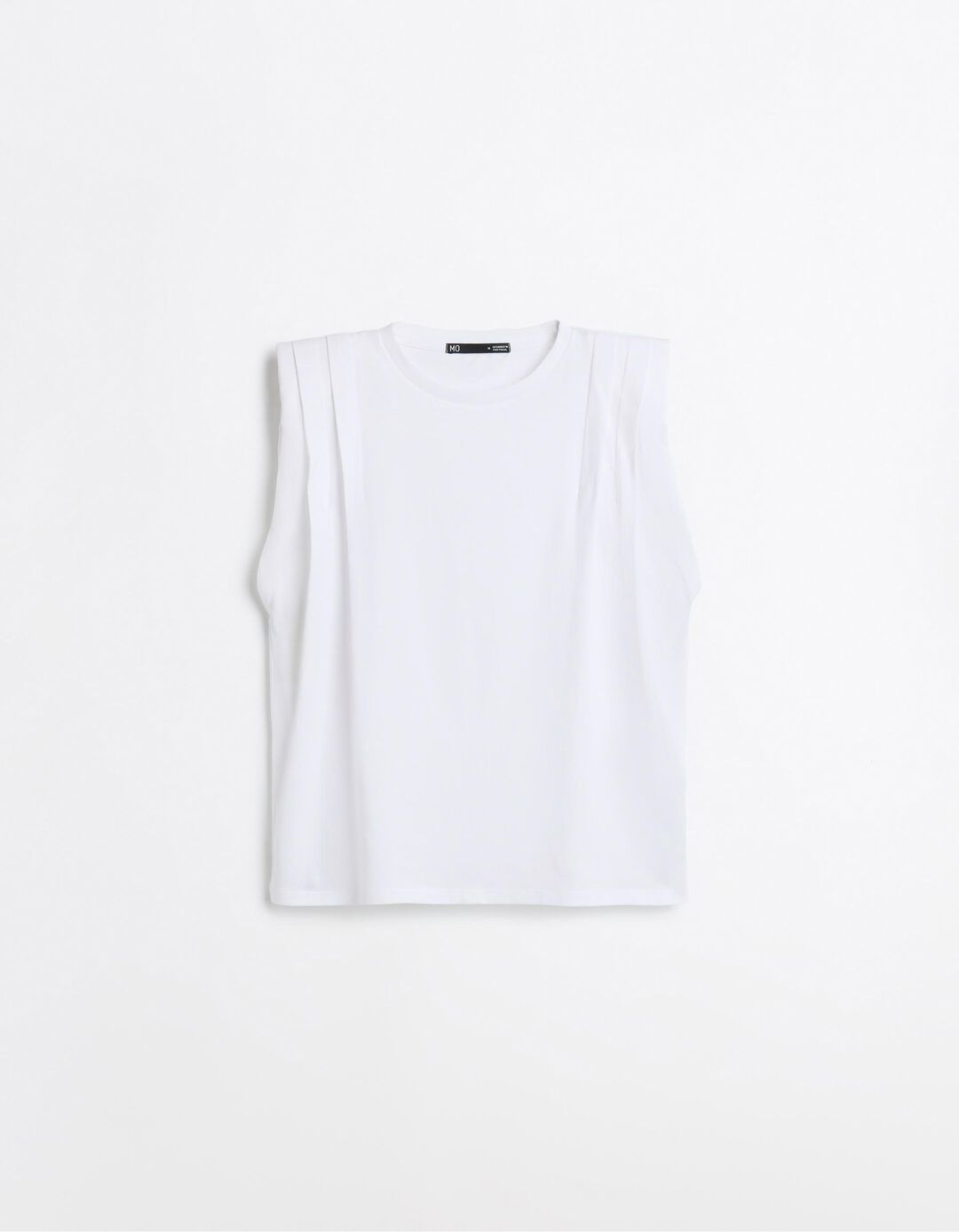 T-shirt Com Ombreiras, Mulher, Branco