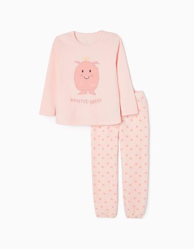 Polar Pyjamas for Girls 'Monster', Pink