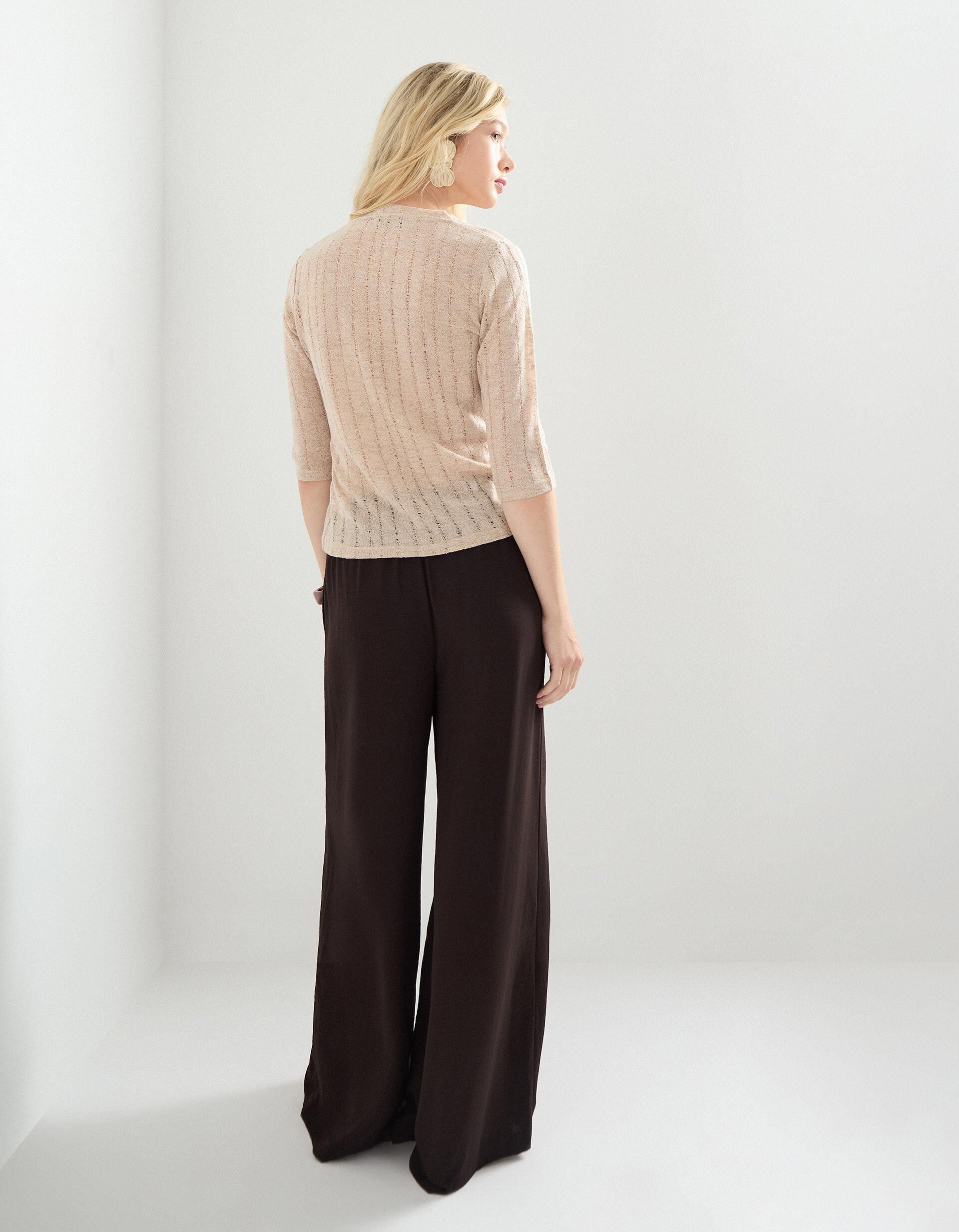 Comprar Online Cal&ccedil;as Palazzo, Mulher, Castanho Escuro