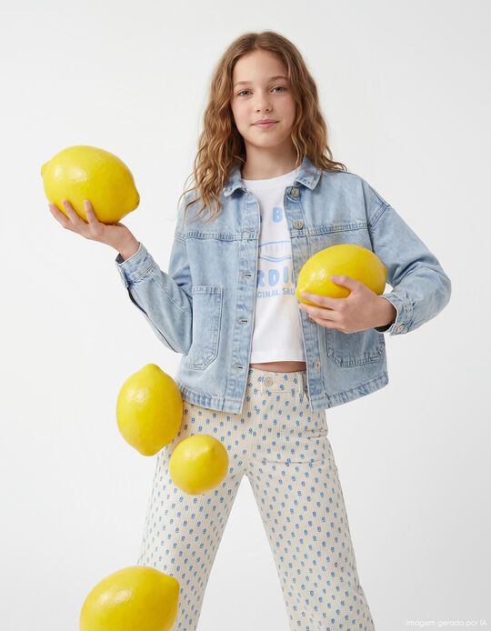 Comprar Online Sobrecamisa de Ganga, Menina, Azul Claro