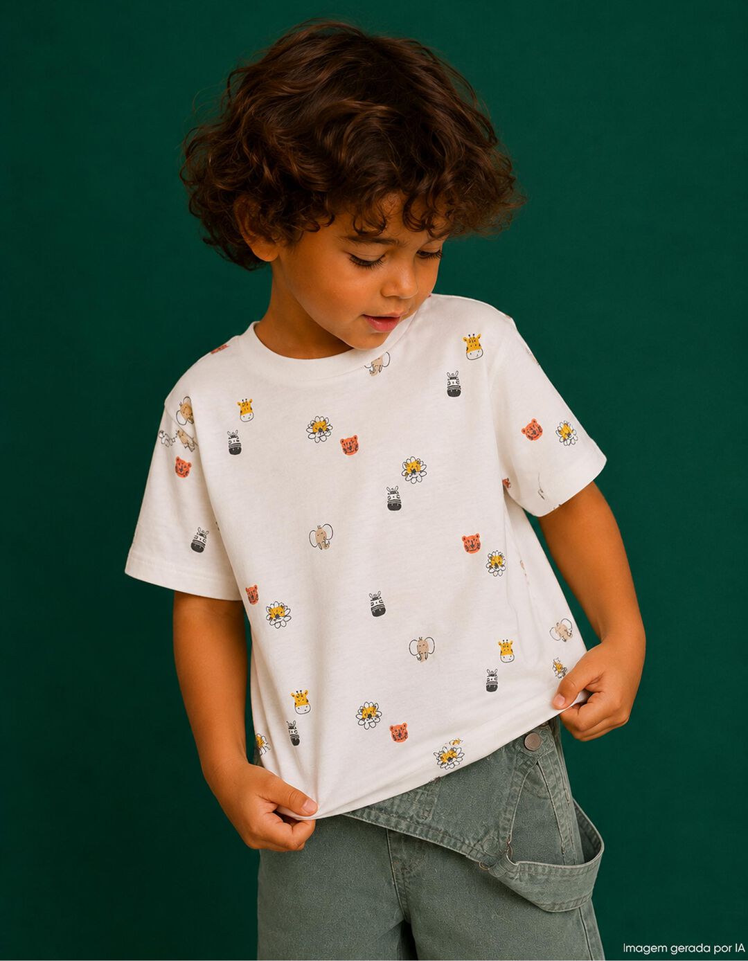T-shirt Estampada, Menino, Branco
