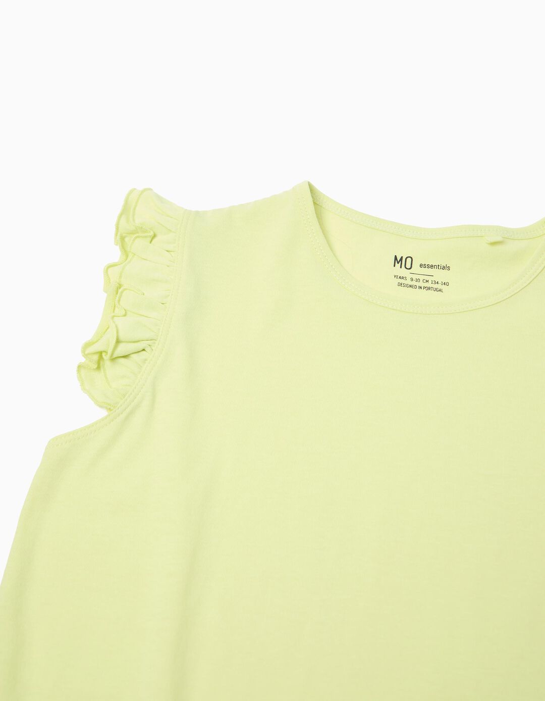 T-shirt Folhos, Menina, Amarelo Claro