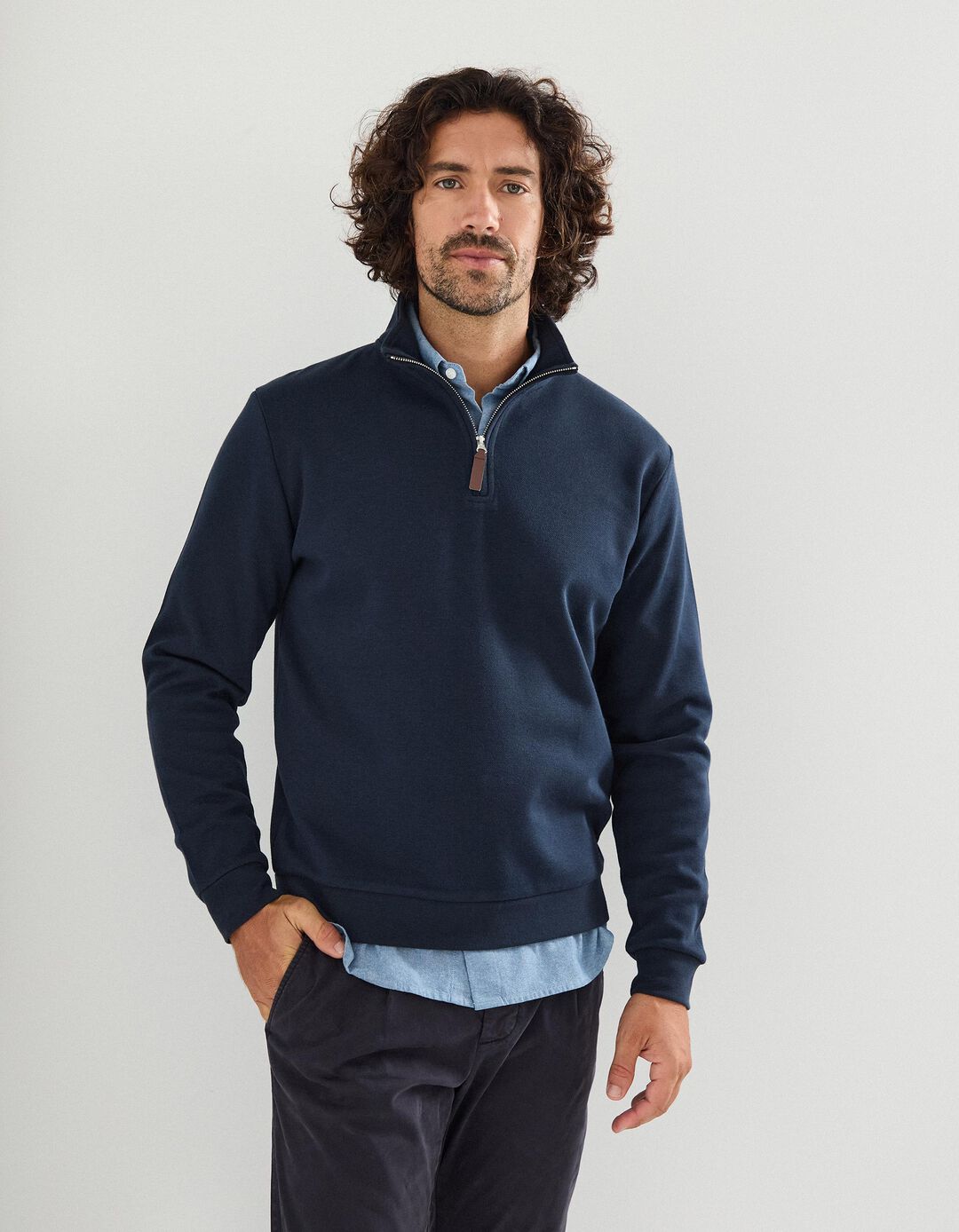 Sweatshirt de Felpa, Homem, Azul Escuro