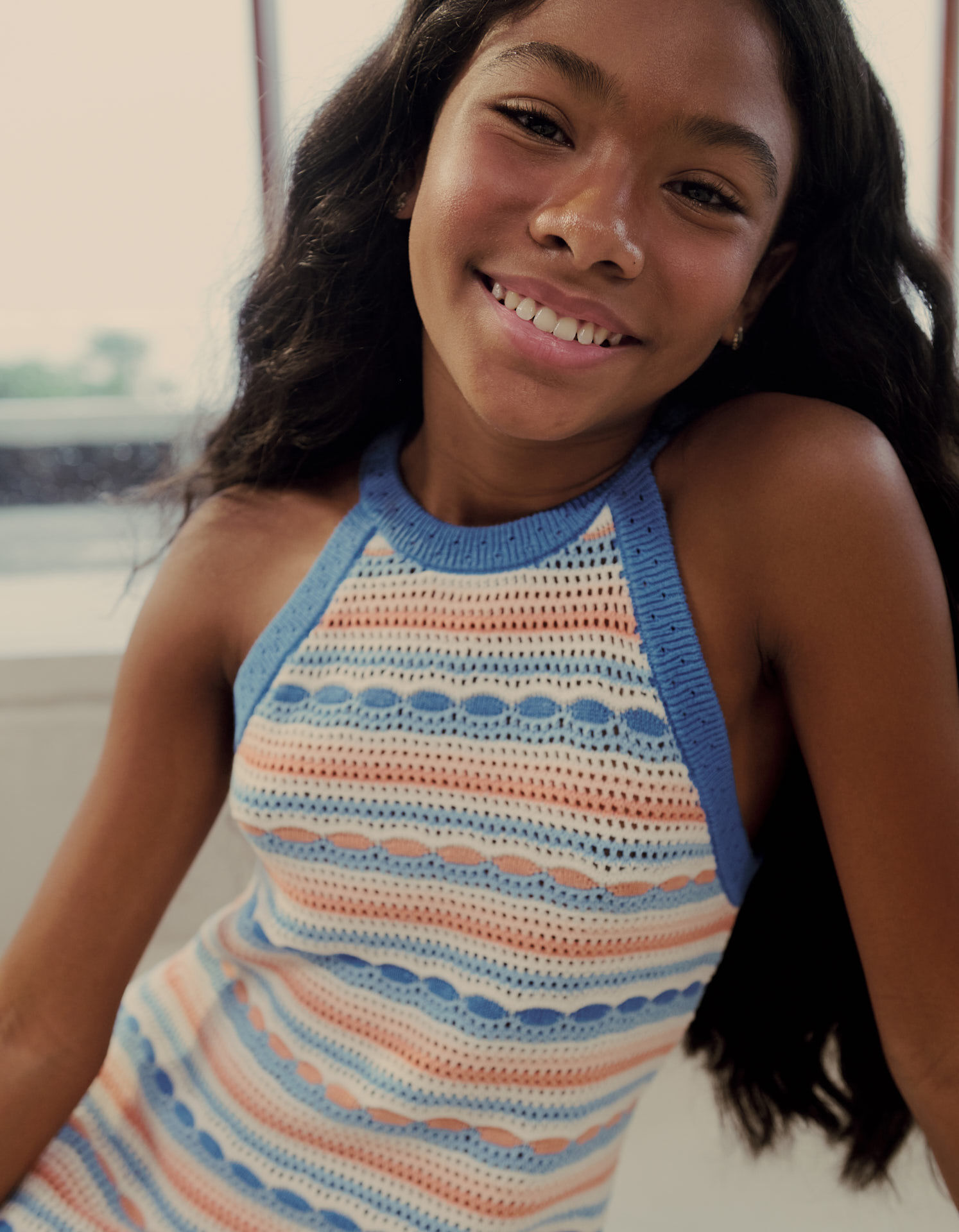 Comprar Online Vestido Crochet, Menina, Azul