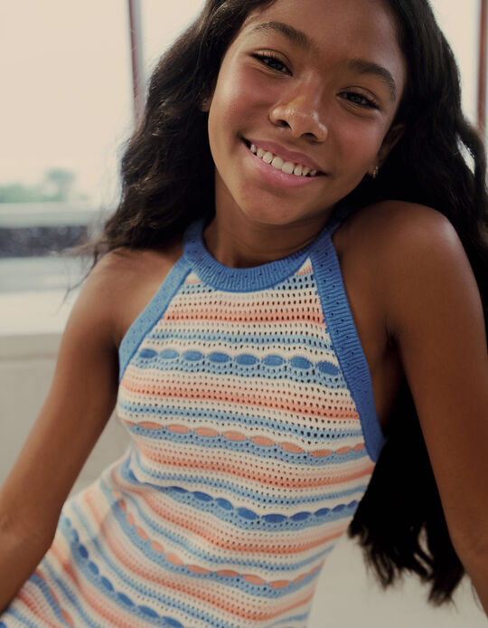 Comprar Online Vestido Crochet, Menina, Azul