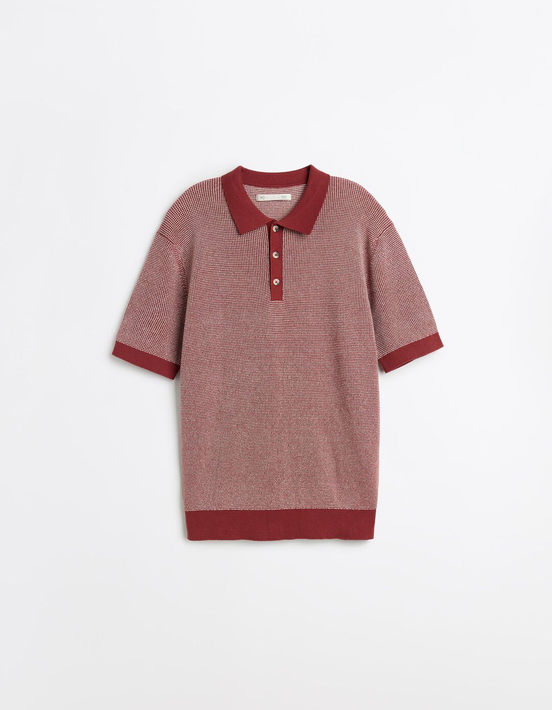 Polo Waffle, Homem, Vermelho Escuro