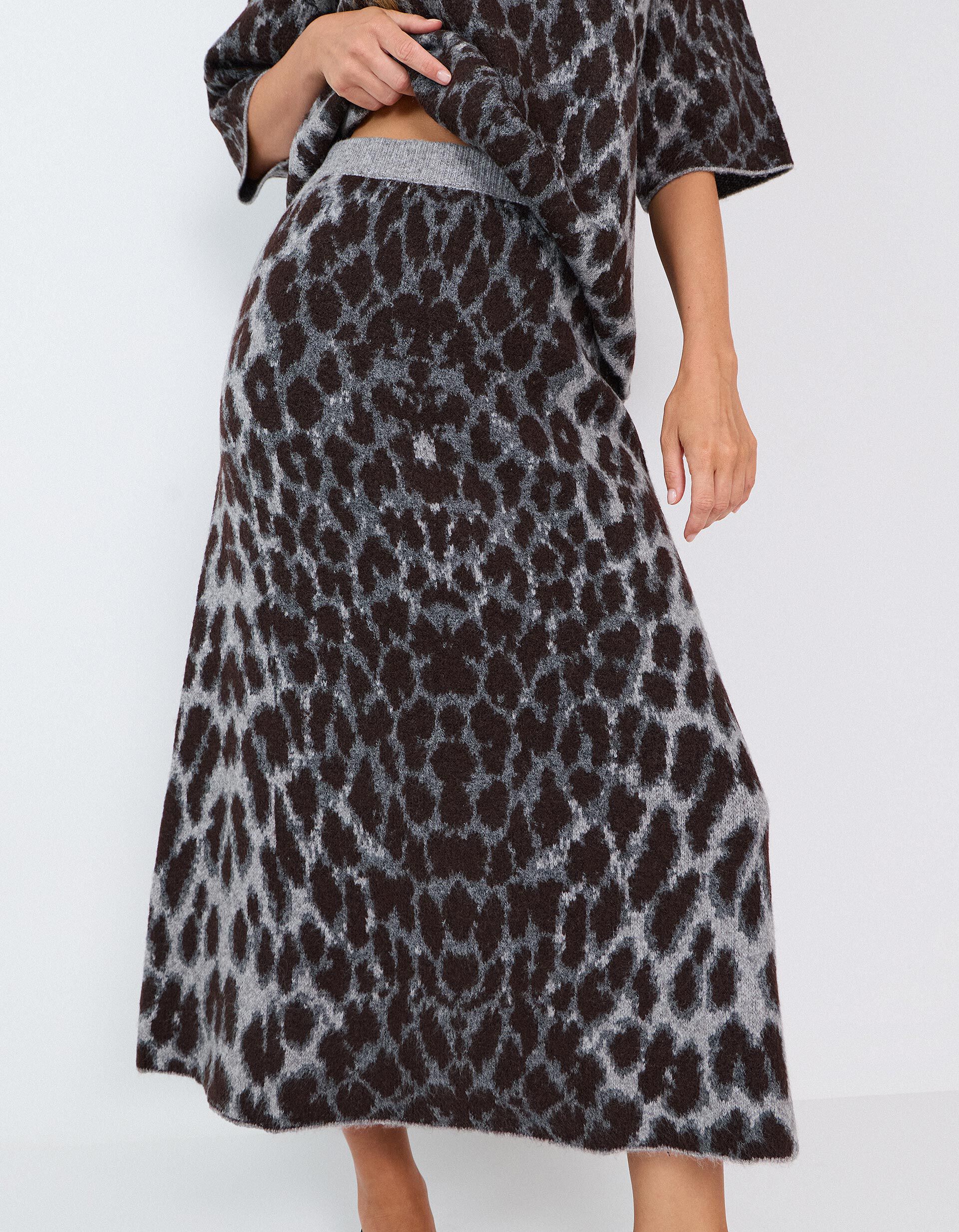 Comprar Online Saia Midi Animal Print, Mulher, Cinzento