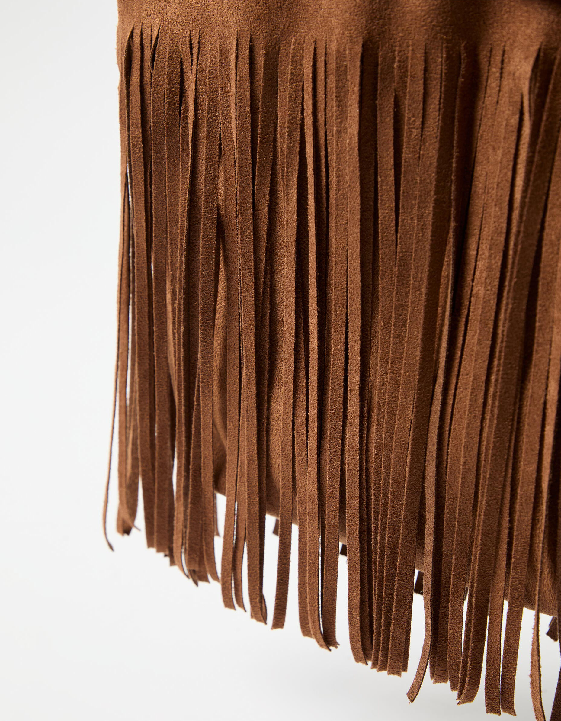 Comprar Online Mala Tiracolo com Franjas, Mulher, Castanho