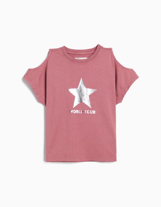 Comprar Online T-shirt Manga Curta Cut Out, Menina, Rosa Escuro