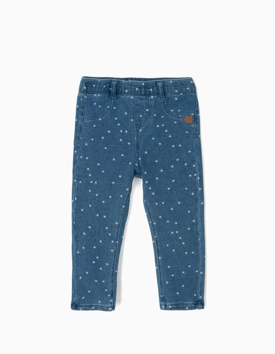 Jeggings para Beb&eacute; Menina Estrelinhas, Azul