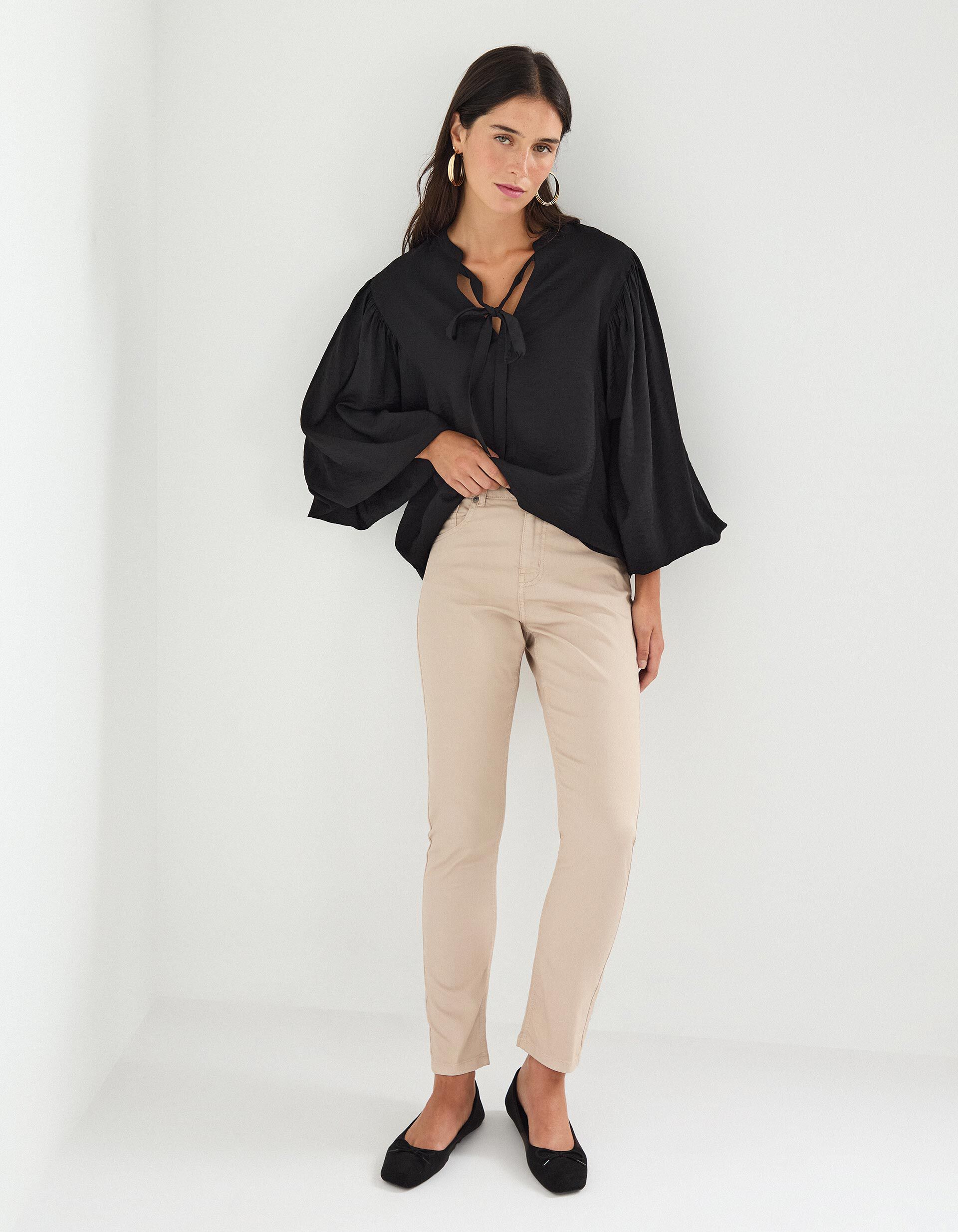 Cal&ccedil;as de Ganga 'Skinny', Mulher, Bege