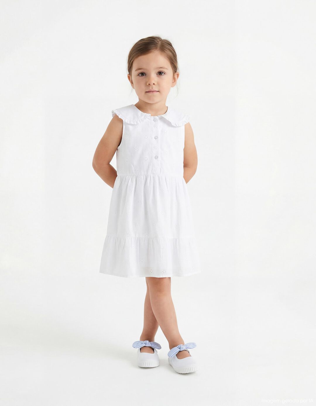 Vestido, Menina, Branco