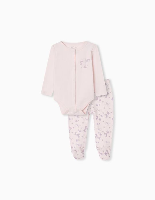 Bodysuit + Trousers Set, Baby Girls, Light Pink
