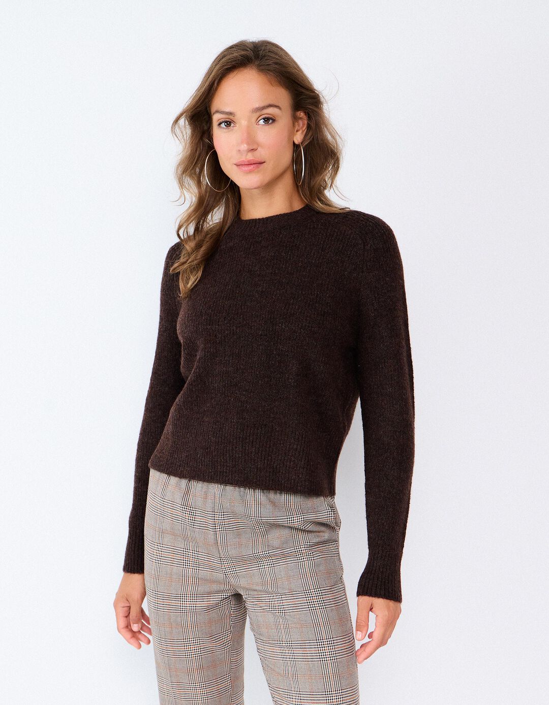 Camisola De Malha, Mulher, Castanho Escuro