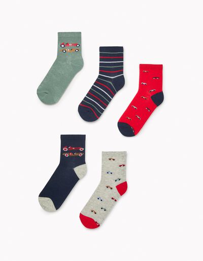 5-Pack Socks for Boys 'Cars', Multicoloured