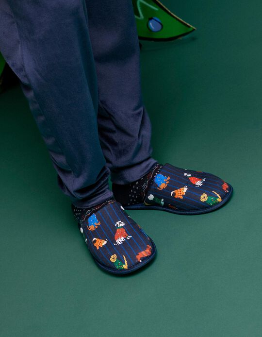 Comprar Online Chinelos De Quarto, Homem, Azul