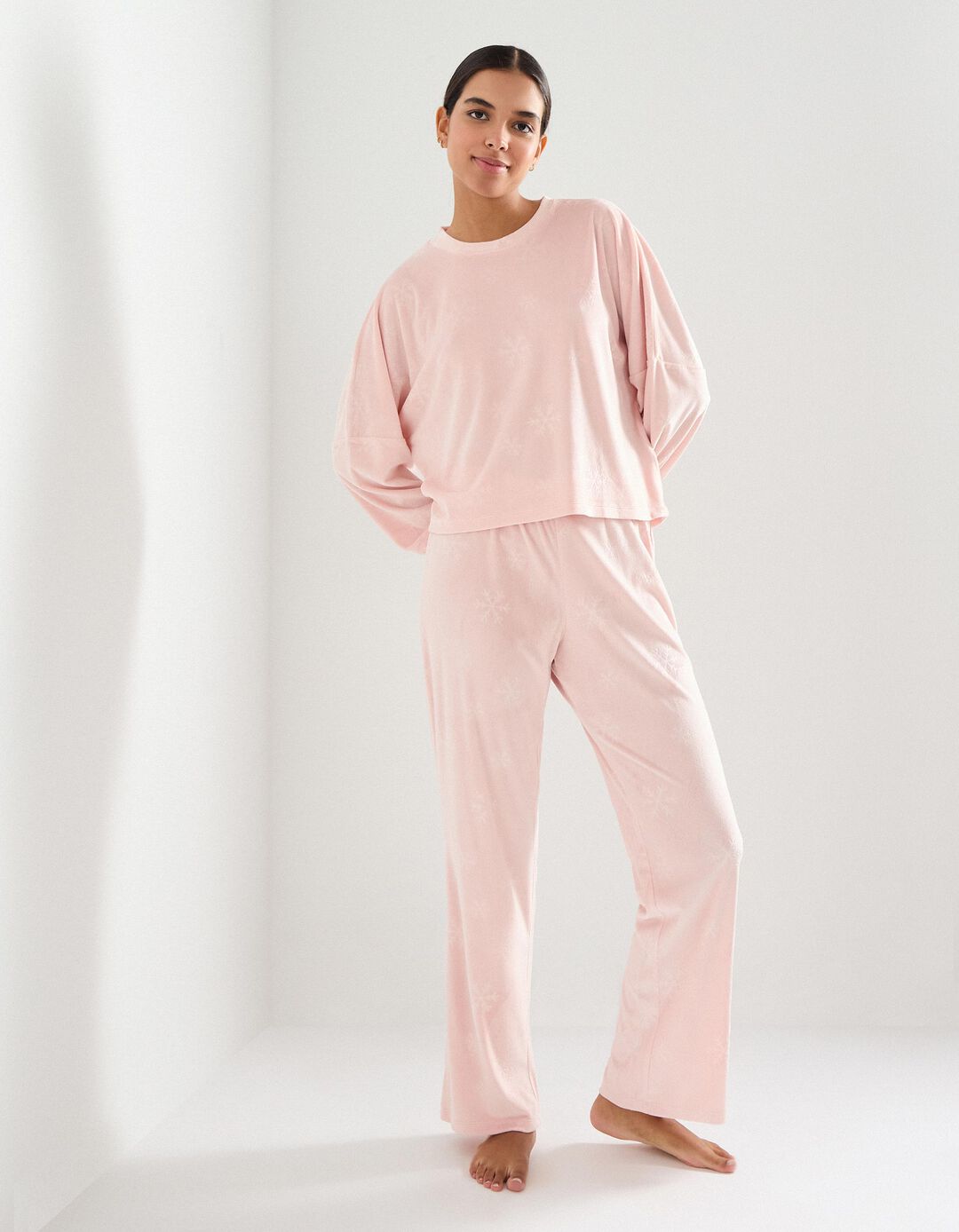 Pijama Veludo, Mulher, Rosa Claro