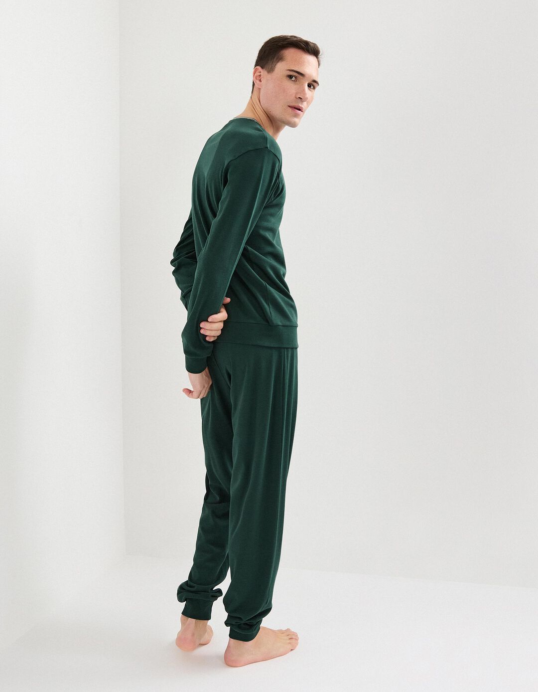 Pijama, Homem, Verde Escuro
