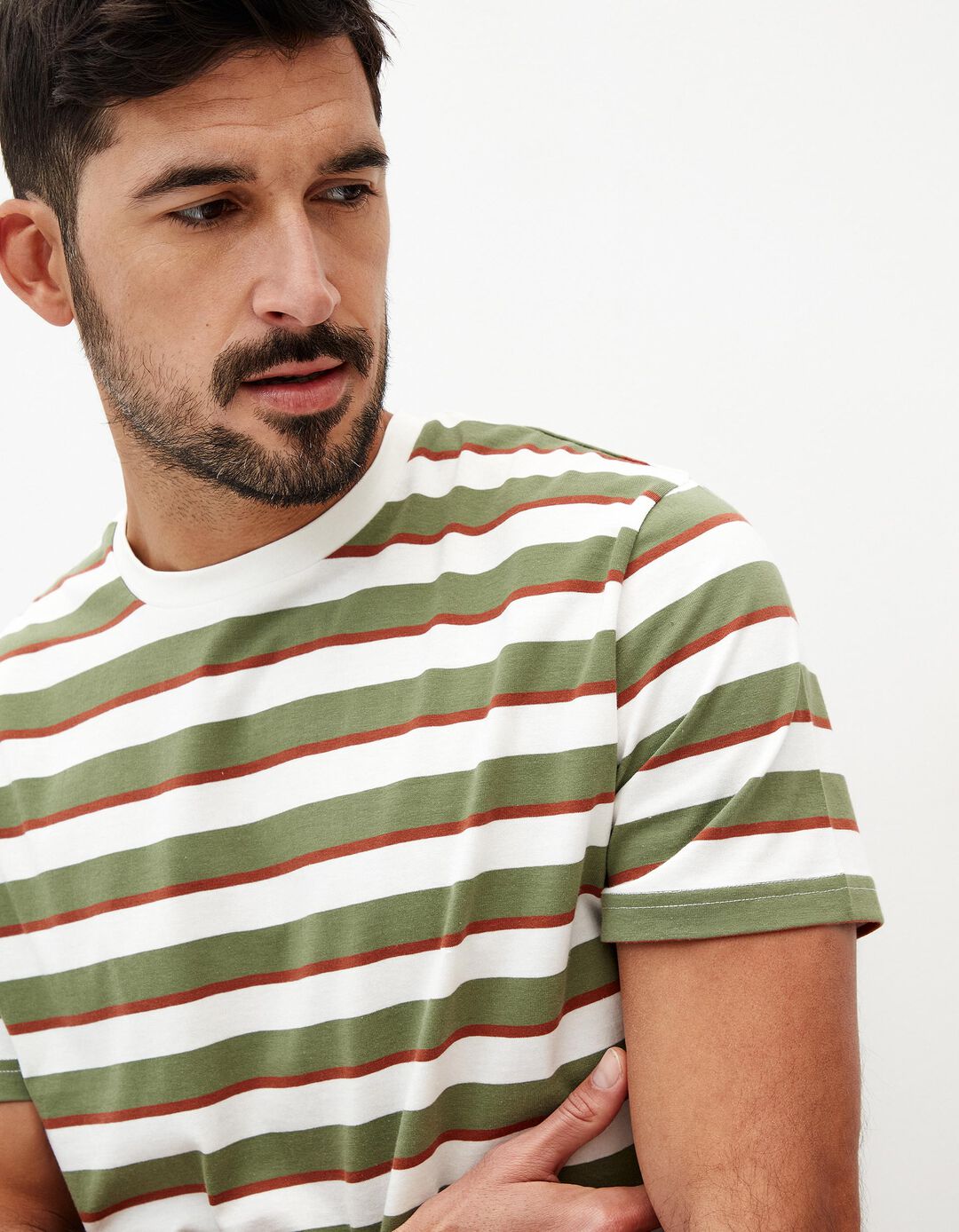 T-shirt Riscas, Homem, Verde