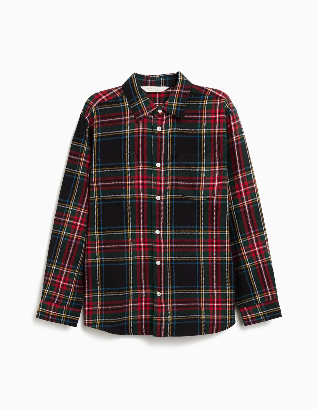 Camisa de Xadrez de Algodão, Menino, Preto