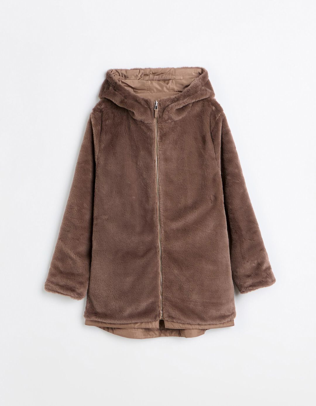Parka Revers&iacute;vel, Mulher, Bege Escuro
