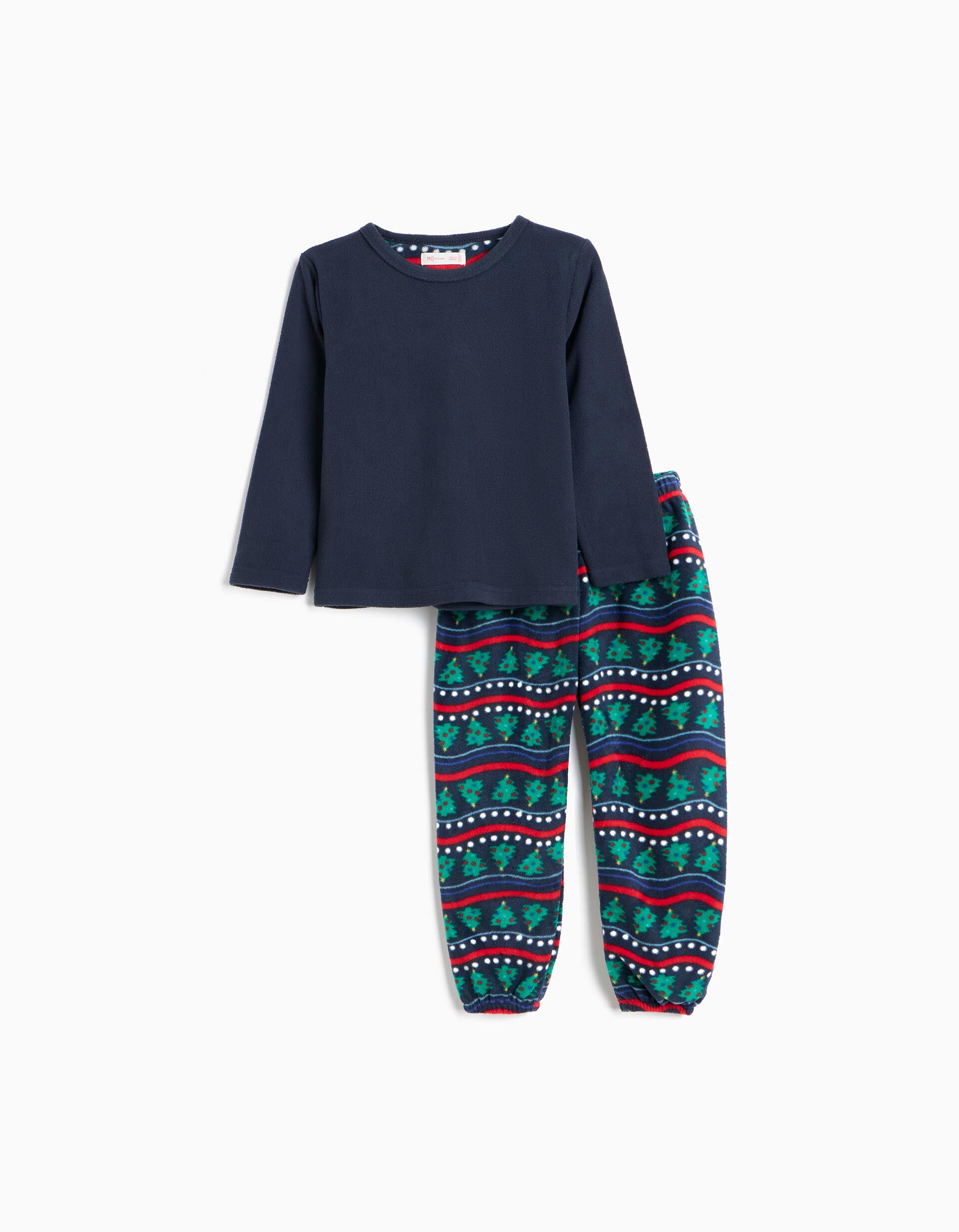 Comprar Online Pijama Polar De Natal, Menino, Azul Escuro