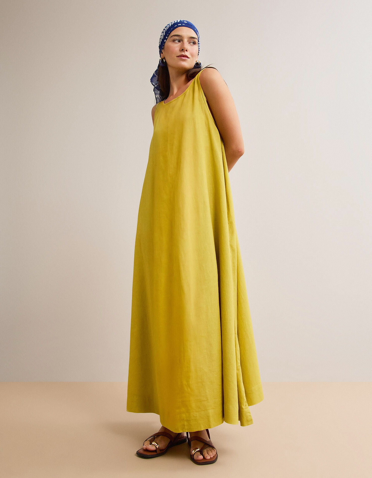 Comprar Online Vestido com Linho, Mulher, Amarelo