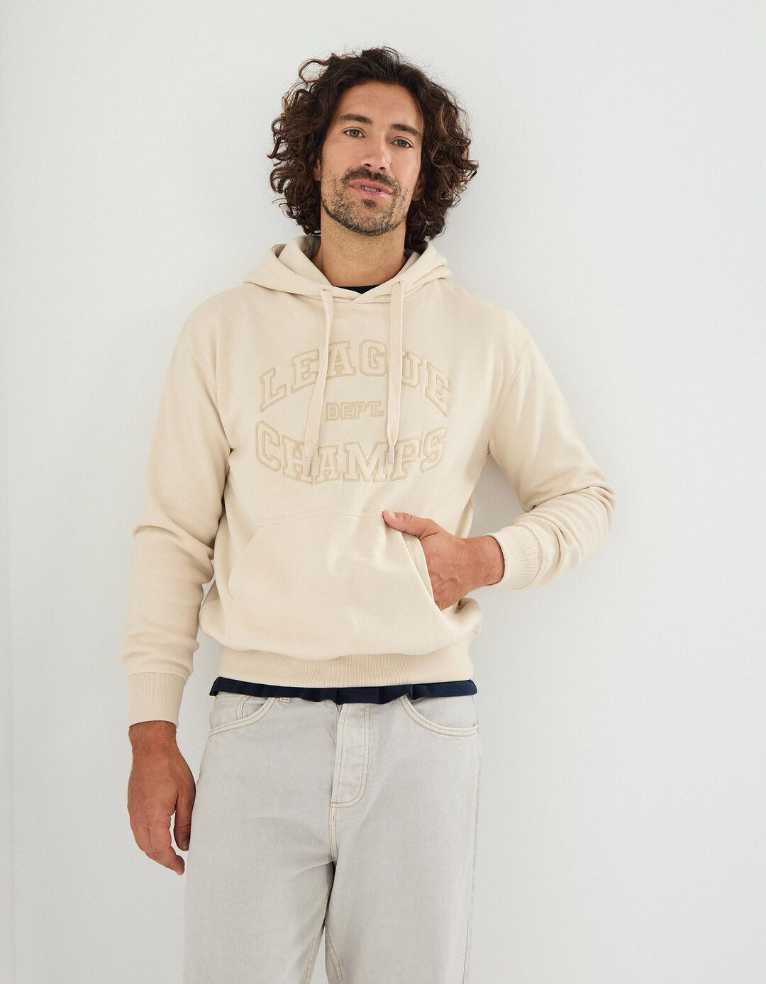 Sweatshirt Felpa com Capuz, Homem, Cinzento Claro