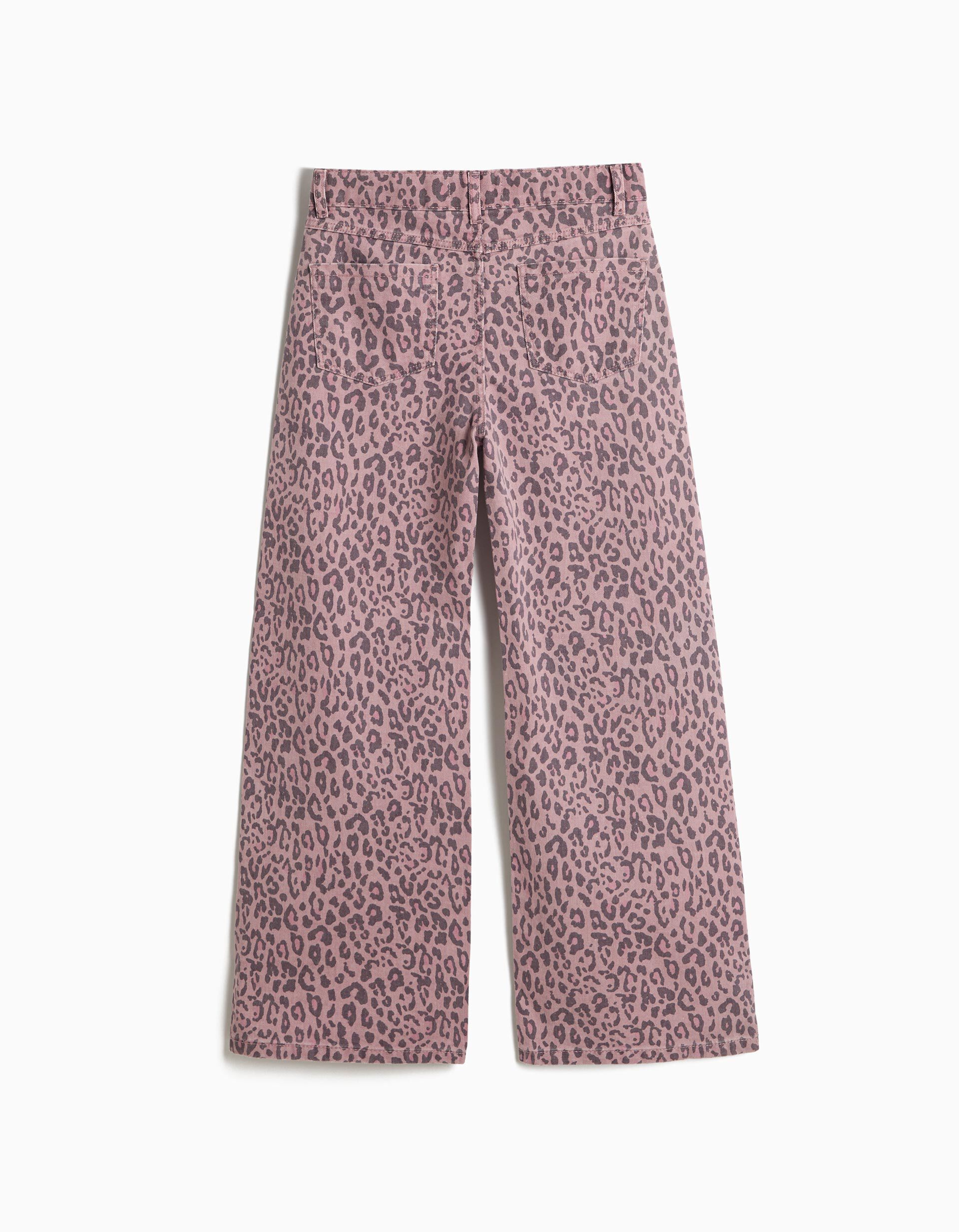 Comprar Online Cal&ccedil;as Wide Leg Animal Print, Menina, Malva