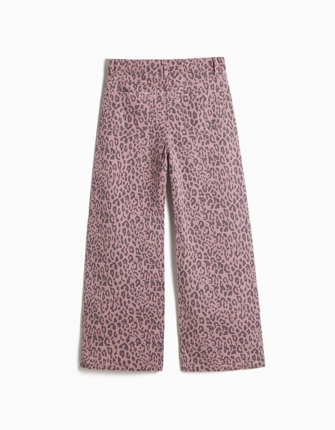Cal&ccedil;as Wide Leg Animal Print, Menina, Malva