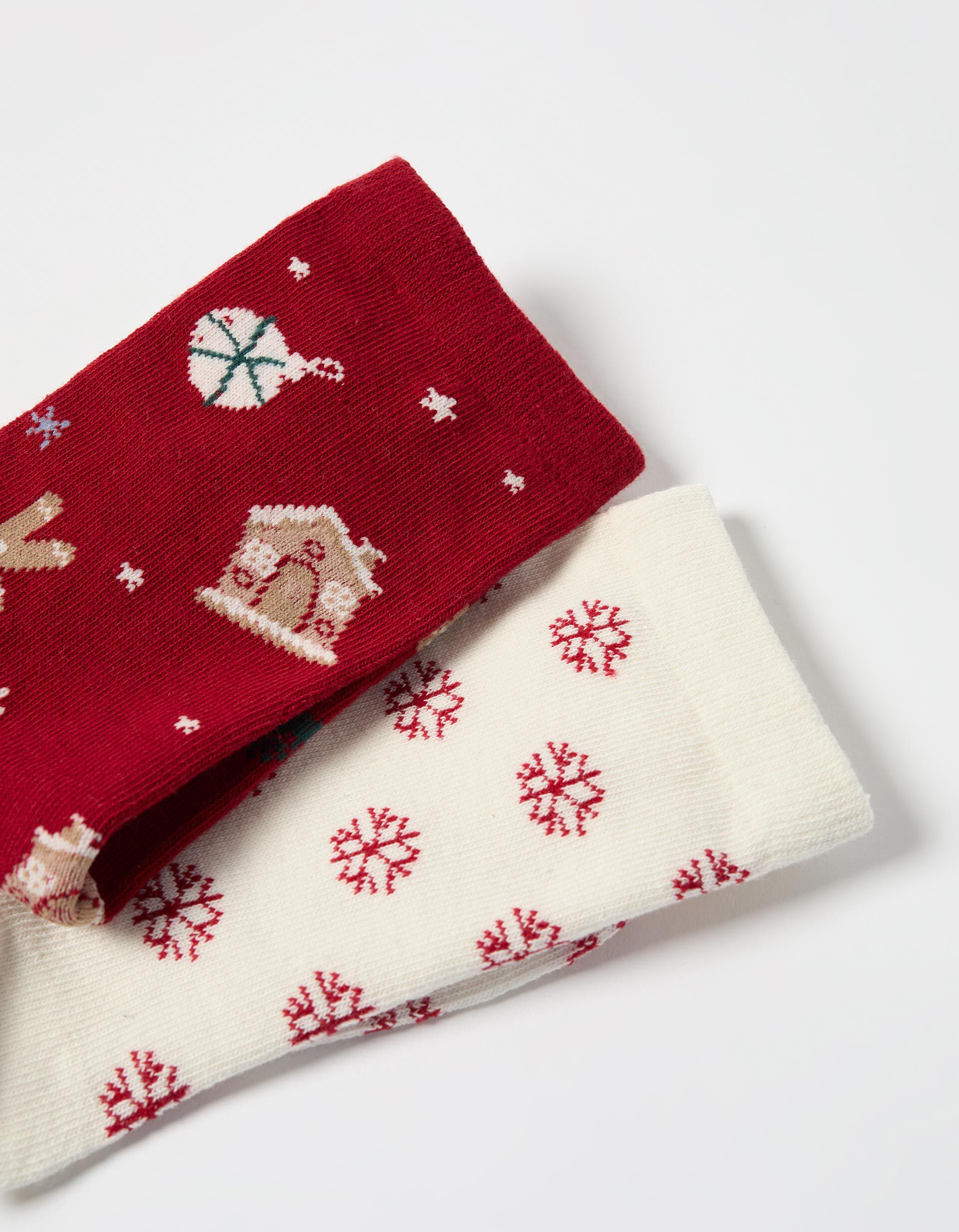 Comprar Online Pack 2 Meias de Natal, Mulher, Vermelho Escuro 