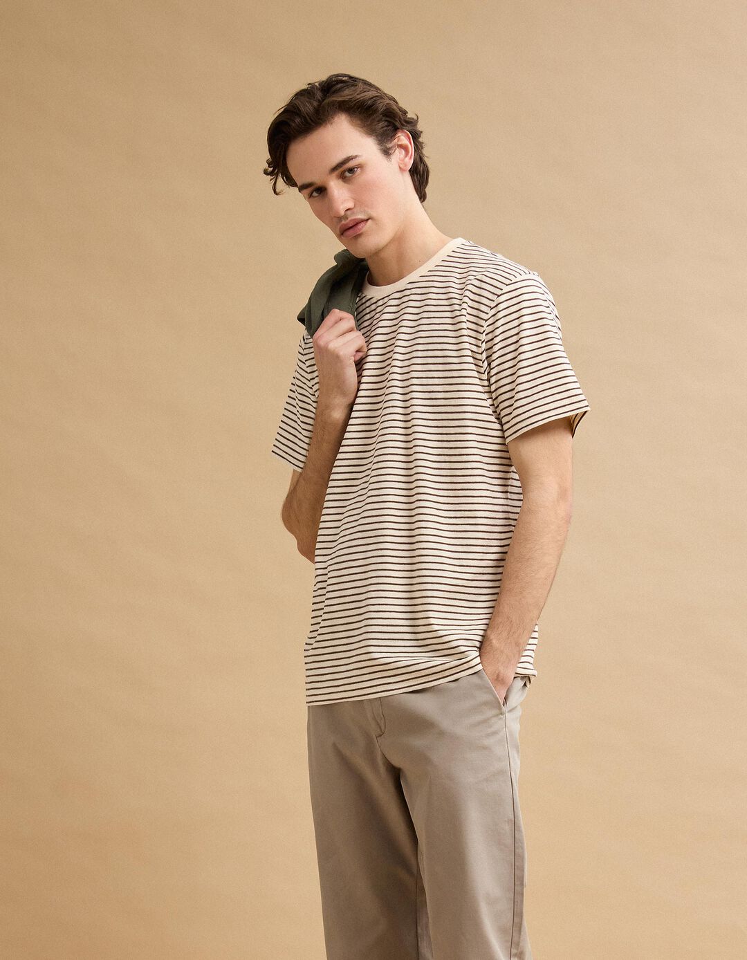 T-shirt Jersey, Homem, Castanho