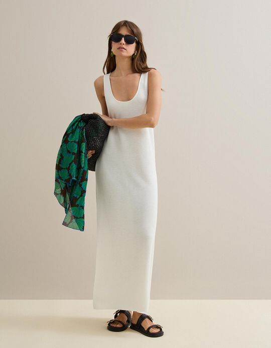 Comprar Online Vestido Malha Tricotada, Mulher, Bege Claro