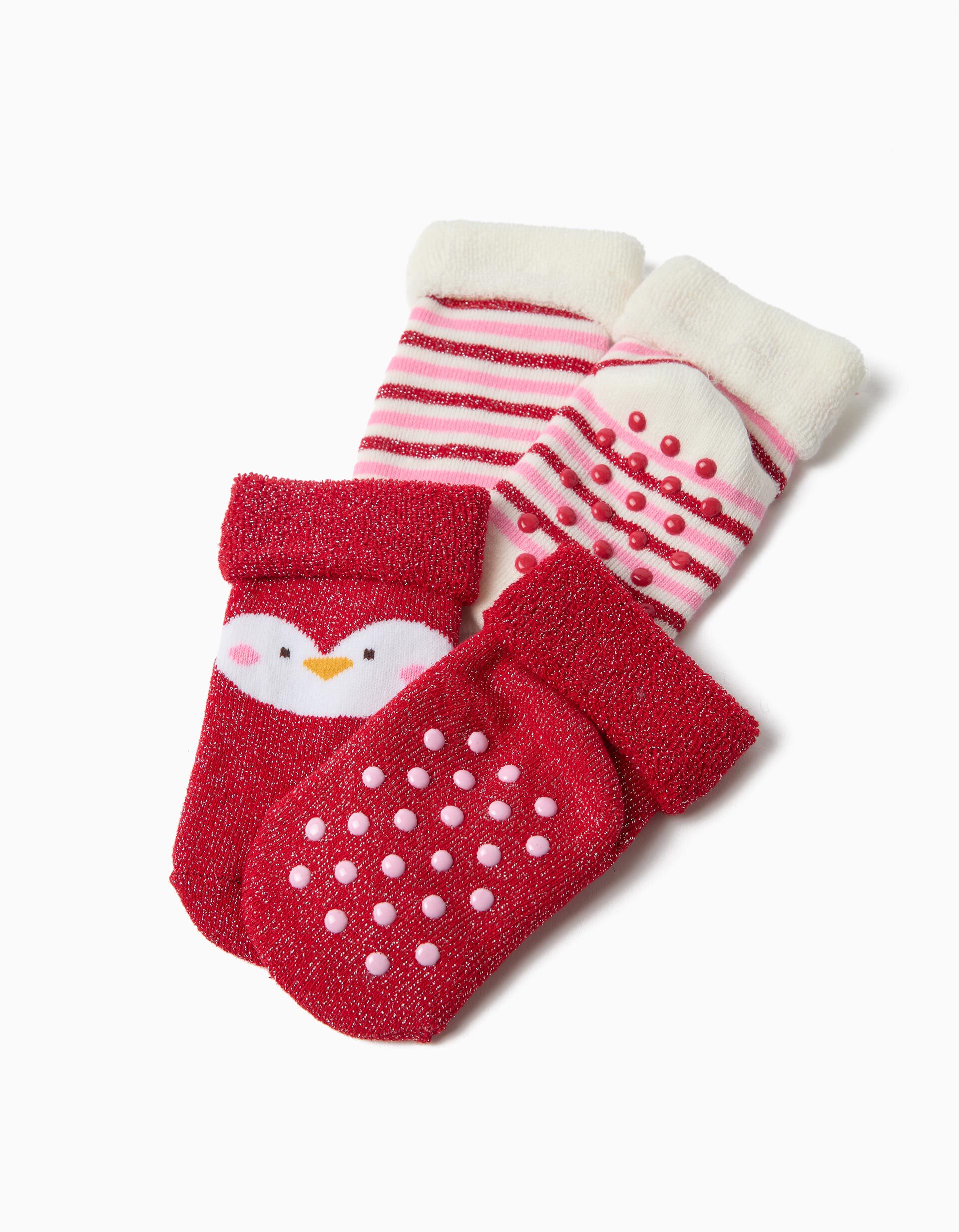 Comprar Online Pack 2 Pares de Meias Natal, Menina, Vermelho Escuro