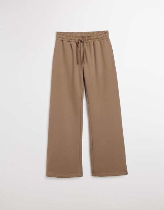 Comprar Online Calças Joggers Wide Leg, Mulher, Bege Escuro