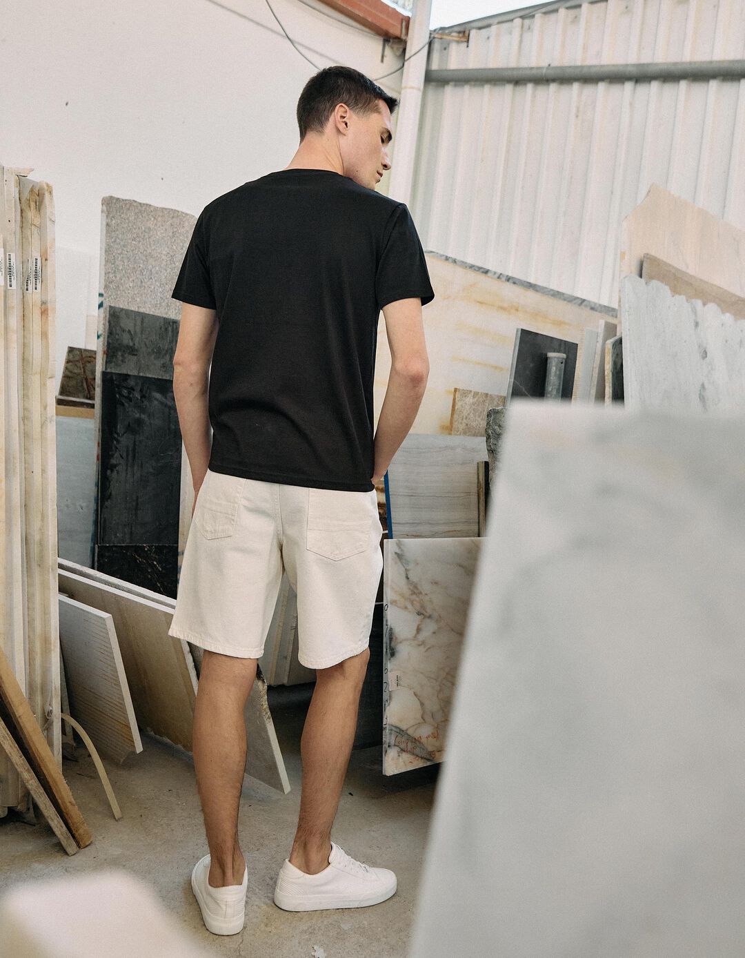 Calções de Ganga 'Straight Fit', Homem, Branco