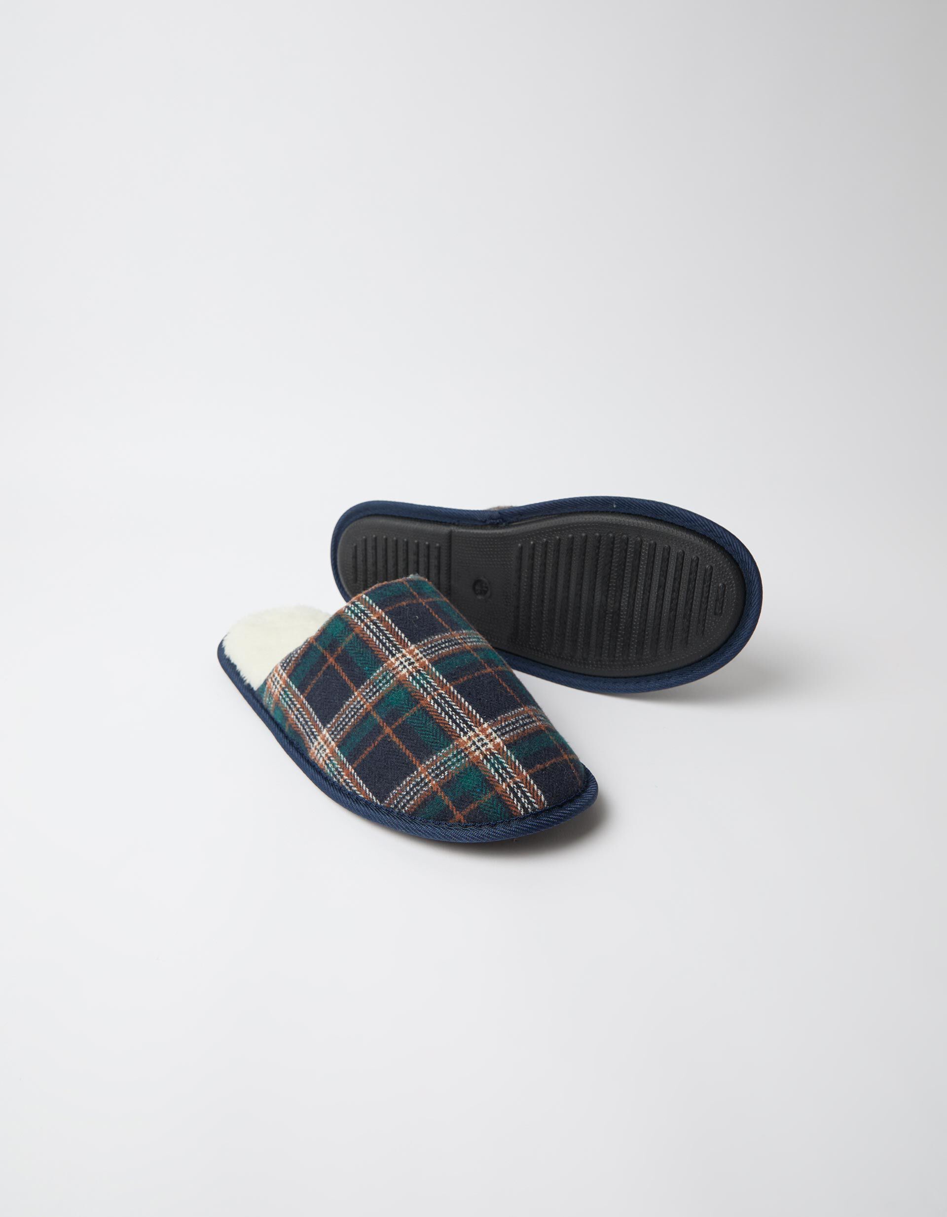 Comprar Online Chinelos De Quarto Xadrez, Homem, Azul