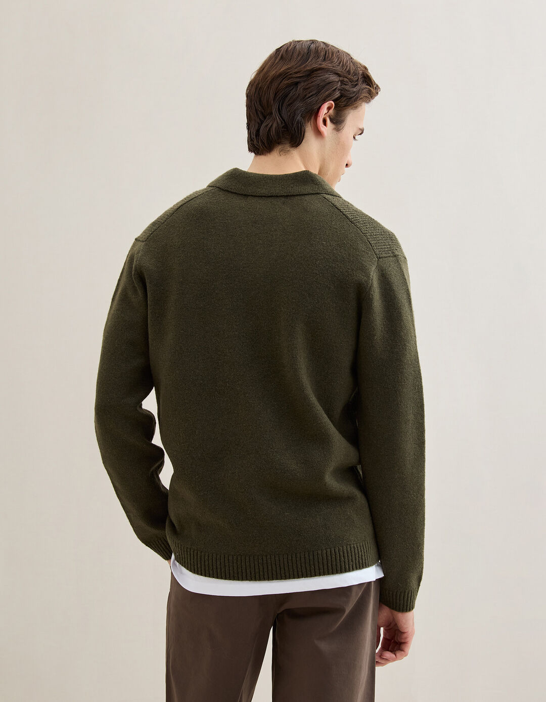 Polo de Malha, Homem, Verde Escuro