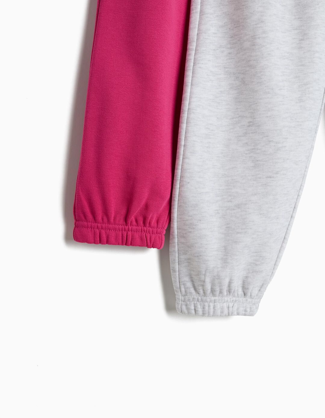 Pack 2 Joggings De Felpa, Menina, Cinzento Claro