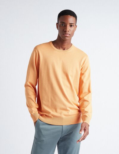 Knitted Jumper, Men, Light Orange