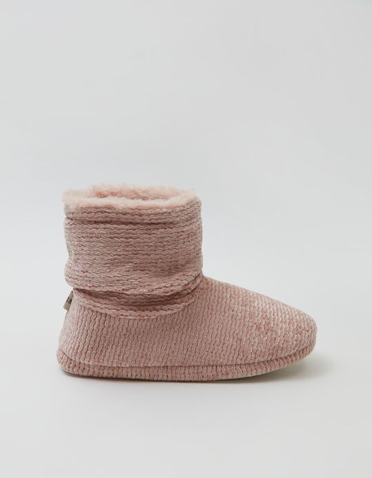 Chenille Slippers, Pink