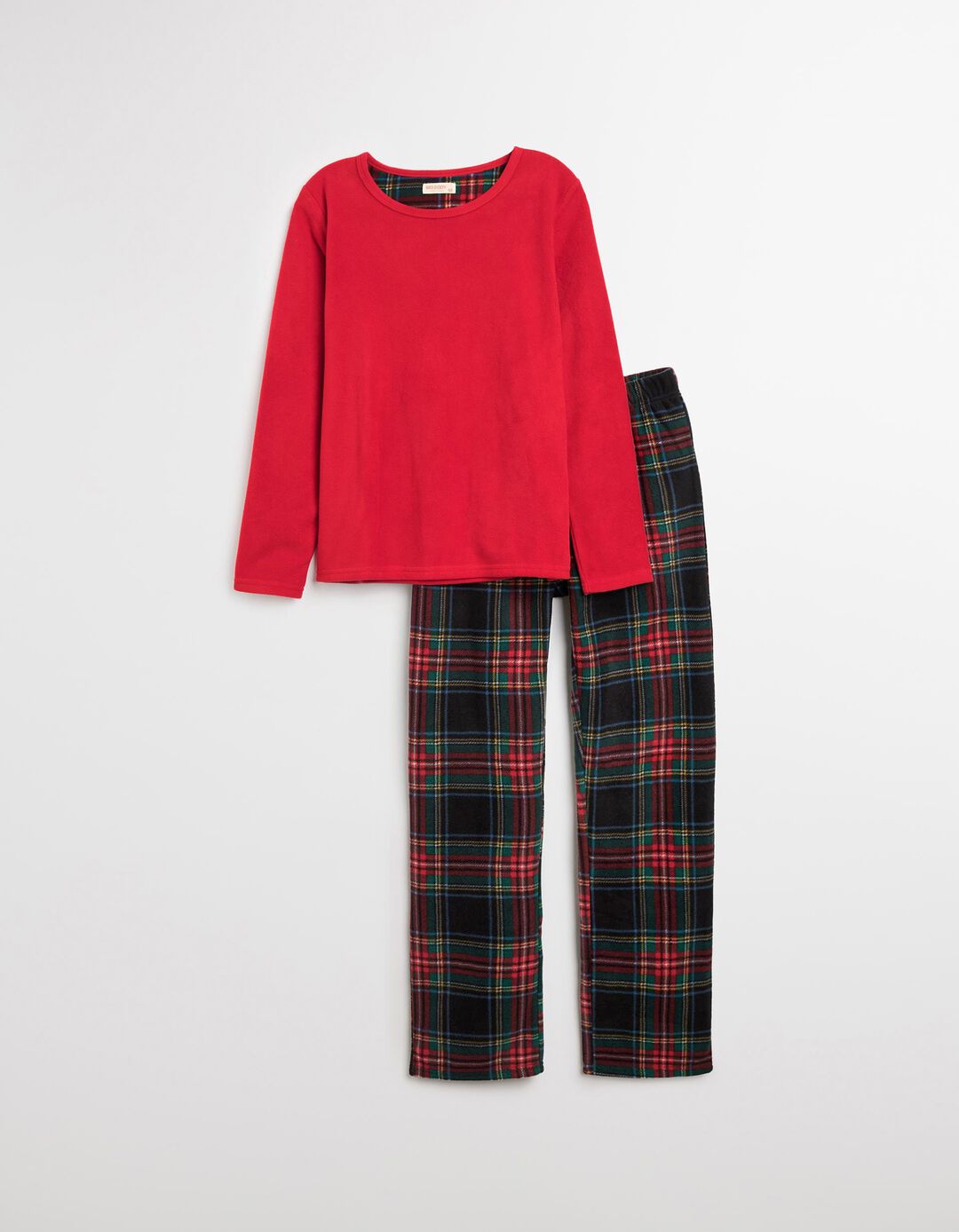 Pijama Polar Natal, Mulher, Vermelho Escuro