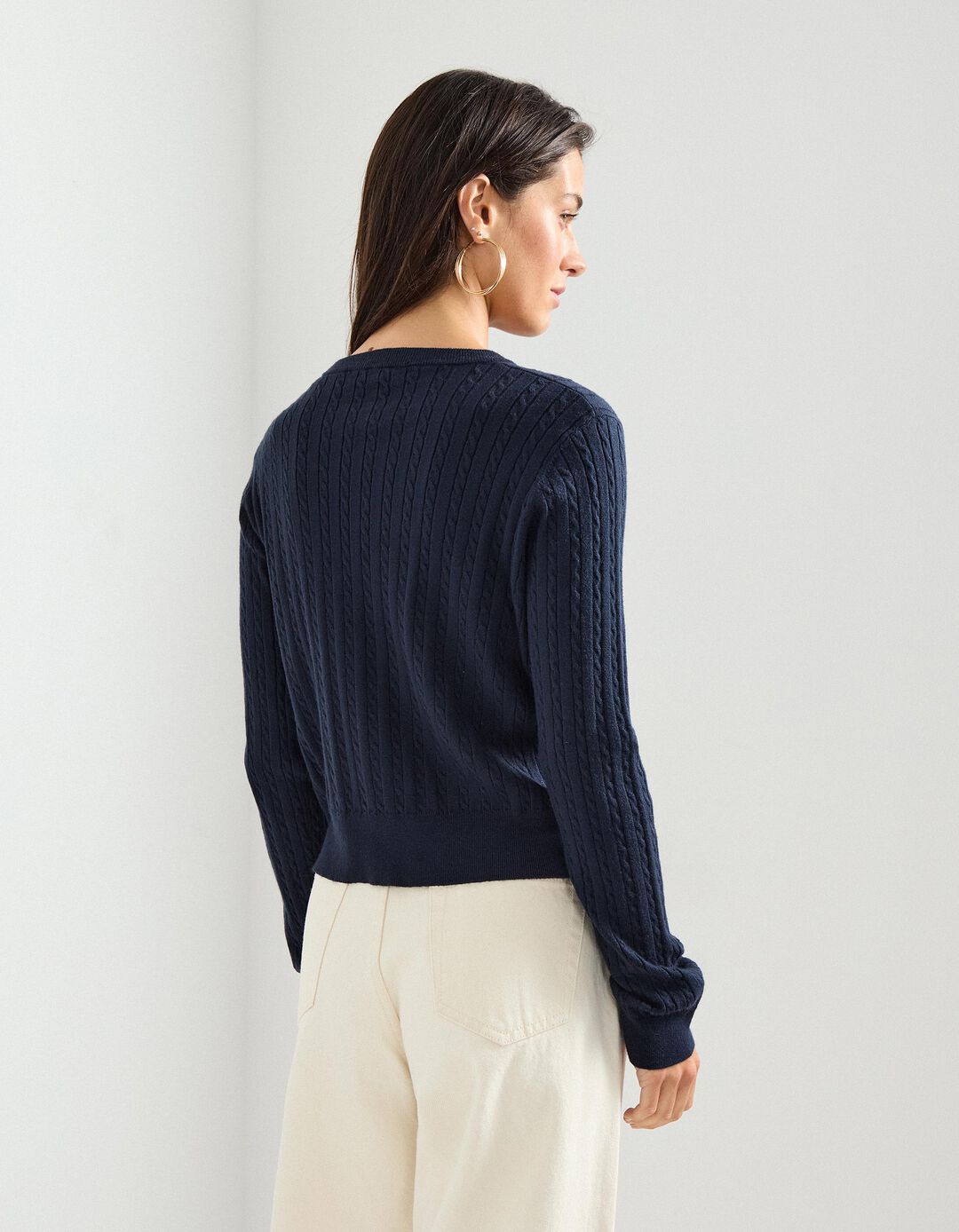 Camisola de Malha, Mulher, Azul Escuro