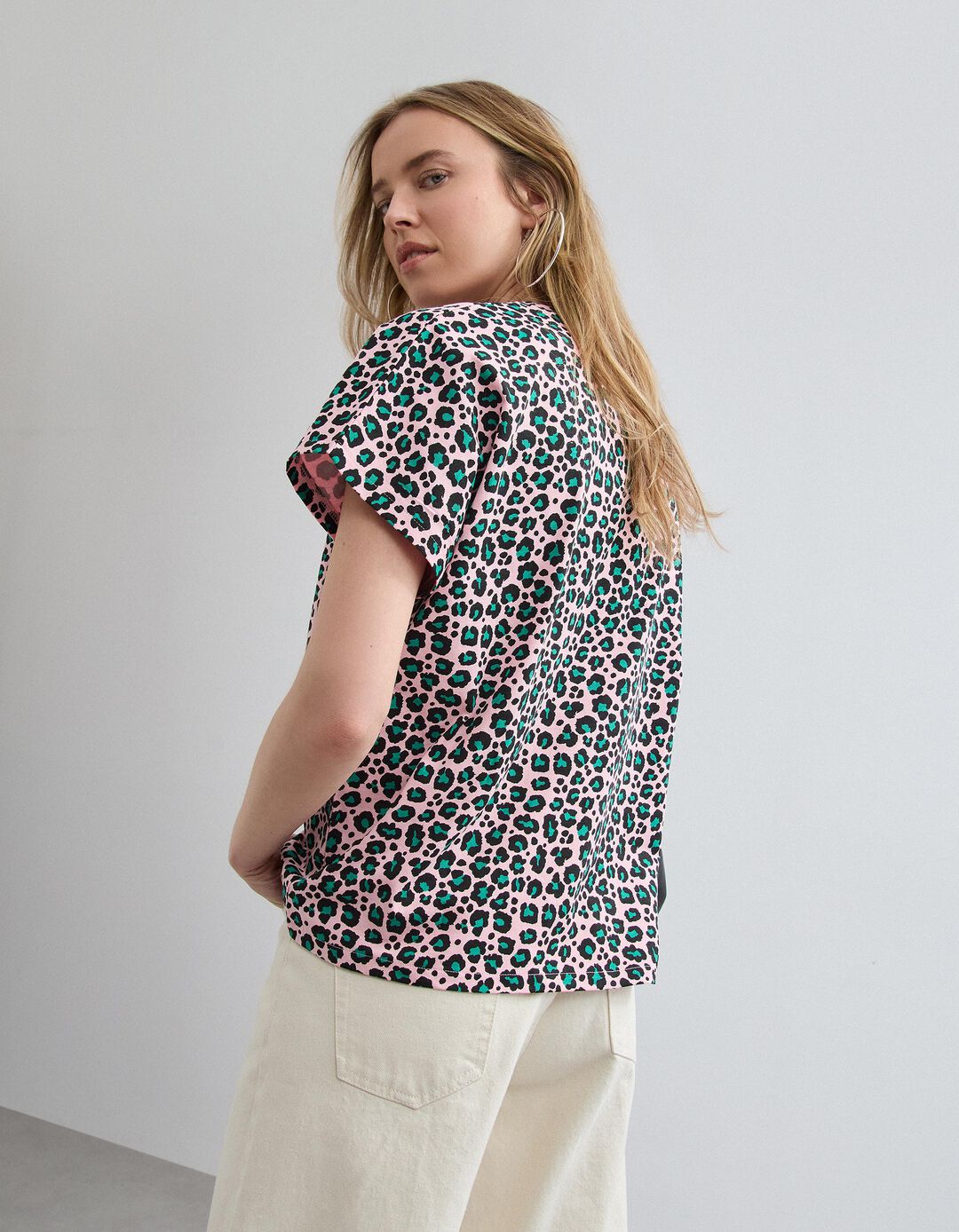 T-shirt Animal Print, Mulher, Rosa